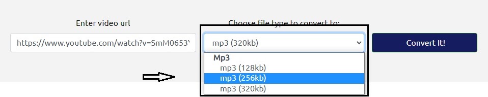 Select the size of the Mp3